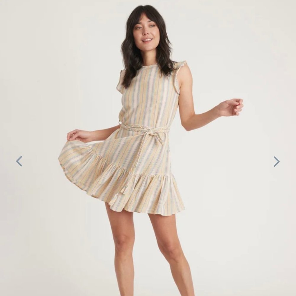 Marine Layer Laney Mini Dress in Beachy Stripe Size Medium